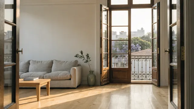 Propietario argentino revisando reportes de su Airbnb desde el exterior