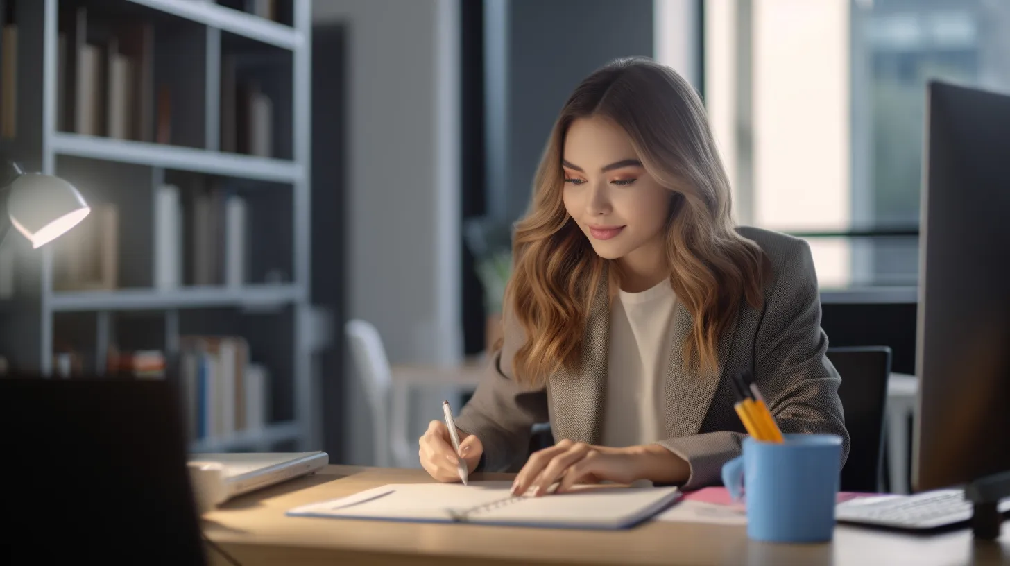Contadora de BeeMyHost trabajando en los informes de los clientes.
